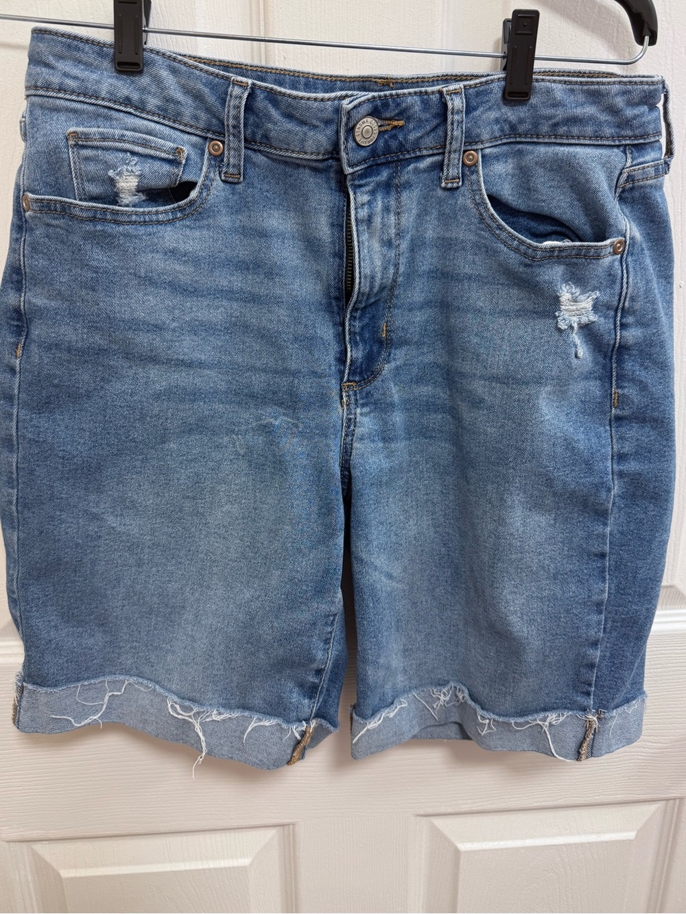 Sonoma Distressed Light Blue Denim Bermuda Shorts, Size 12